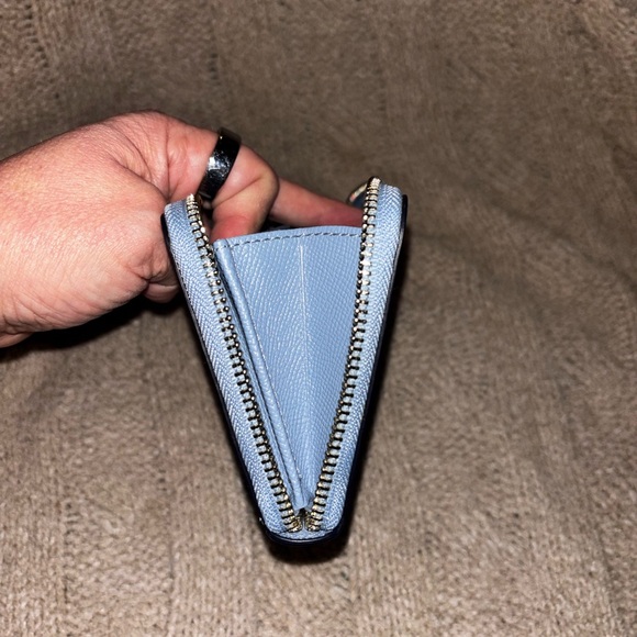 Authentic COACH Pebbled Leather Long Zip Around Wallet Slate Blue Gray EUC - Picture 9 of 9